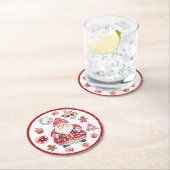 Skandinavier Santa Claus Red Runder Pappuntersetzer (Vor Ort)