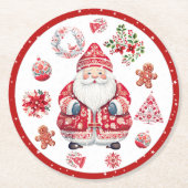 Skandinavier Santa Claus Red Runder Pappuntersetzer (Vorderseite)