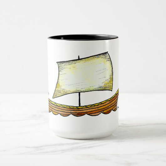 Skandinavier-Segeln-Schiffs-Kaffee-Tasse Tasse (Zentrum)