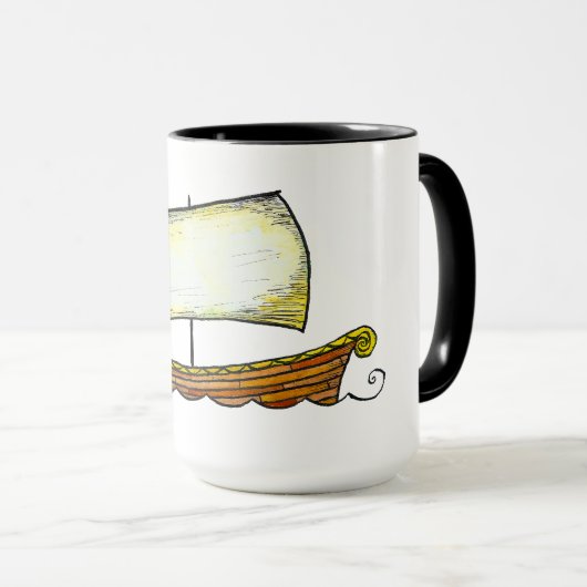 Skandinavier-Segeln-Schiffs-Kaffee-Tasse Tasse (VorderseiteRechts)