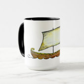 Skandinavier-Segeln-Schiffs-Kaffee-Tasse Tasse (Vorderseite Links)