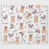 Skandinavier Spaß Rentierfest Weihnachten Geschenkpapier (Flach)