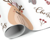 Skandinavier Spaß Rentierfest Weihnachten Geschenkpapier (Rolleneckpunkt)