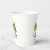 Skandinavier Stil Fox Blume Bäume Illustration Pappbecher (Rechts)