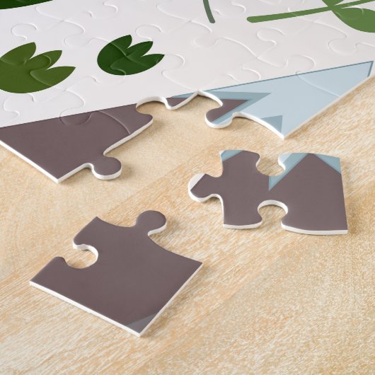 Skandinavier Stil Fox Blume Bäume Illustration Puzzle (Seite)