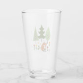 Skandinavier Style Fox Blume Tree Illustration Glas (Rückseite)