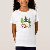 Skandinavier Style Fox Blume Tree Illustration T-Shirt (Vorderseite)