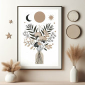 Skandinavier Sun Moon Stars Bouquet Art Muster Poster
