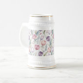 Skandinavier Tulip Blumenmuster Bierglas (Vorderseite Links)