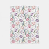Skandinavier Tulip Blumenmuster Fleecedecke (Vorderseite)