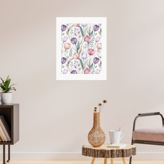 Skandinavier Tulip Blumenmuster Poster (Wohnzimmer 3)