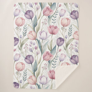 Skandinavier Tulip Blumenmuster Sherpadecke