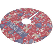 Skandinavier Wald Winter Personalisiert Polyester Weihnachtsbaumdecke (Schrägansicht)