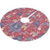 Skandinavier Wald Winter Personalisiert Polyester Weihnachtsbaumdecke (Schrägansicht)