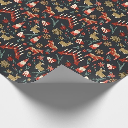 Skandinavier Weihnachtsbaum Geschenkpapier (Ecke)