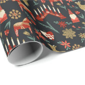 Skandinavier Weihnachtsbaum Geschenkpapier (Rolleneckpunkt)