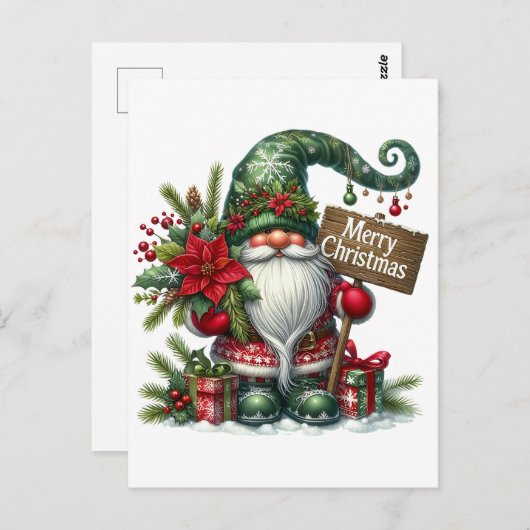 Skandinavier Weihnachtsgenom Postkarte (Vorne/Hinten)