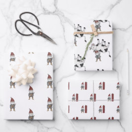 Skandinavier Weihnachtsgnome Tomten Geschenkpapier Set