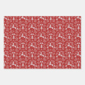 Skandinavier Weißer Rentier Weihnachten Geschenkpapier Set (Vorderseite 3)