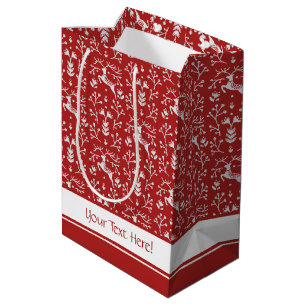 Skandinavier Weißer Rentier Weihnachten Mittlere Geschenktüte