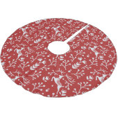 Skandinavier Weißer Rentier Weihnachten Polyester Weihnachtsbaumdecke (Schrägansicht)