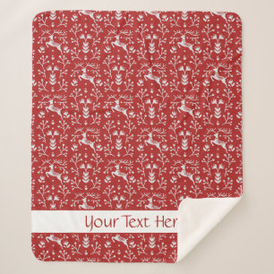 Skandinavier Weißer Rentier Weihnachten Sherpadecke