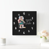 Skandinavier Witz Quadratische Wanduhr (Zuhause)