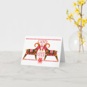 Skandinavier Xmas Jul Bock geklappte Grußkarte Karte (Gelbe Blume)