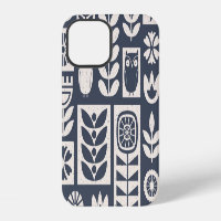 Skandinavisch Floral: Weiß, Blau, Minimalistisch.