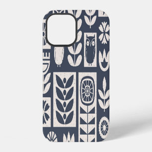 Skandinavisch Floral: Weiß, Blau, Minimalistisch. iPhone 12 Hülle