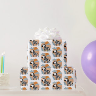 Skandinavisch inspirierte, launische Zebra Geschenkpapier