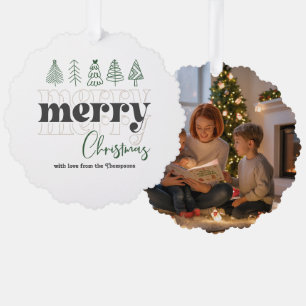 Skandinavisch neutrale Kritzeleien Weihnachtsgesch Ornament Karte
