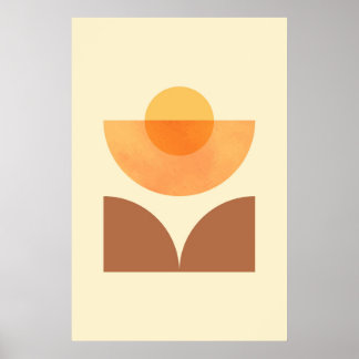 Skandinavische Abstrakt geometrische Zirkel Poster