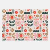 skandinavische abstrakte Blume Geschenkpapier Set (Vorderseite 2)