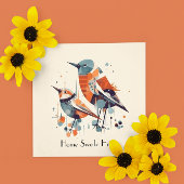 Skandinavische Abstrakte Vögel, anpassbar