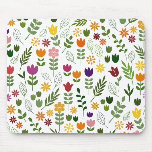 Skandinavische Art-Flora u. Fauna-großes Muster Mousepad (Vorne)