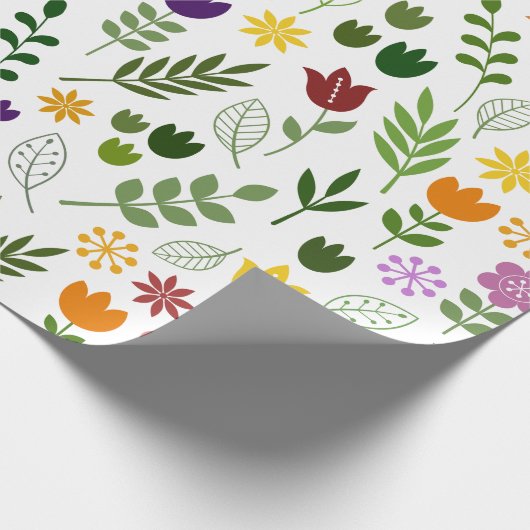 Skandinavische Art-Flora u. Fauna-Muster Geschenkpapier (Ecke)