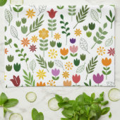 Skandinavische Art-Flora u. Fauna-Muster Geschirrtuch (Gefaltet)