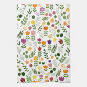 Skandinavische Art-Flora u. Fauna-Muster Geschirrtuch (Vertikal)