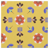 Skandinavische Art-geometrisches Blumenmuster Stoff (Nahaufnahme)