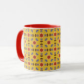 Skandinavische Art-geometrisches Blumenmuster Tasse (Vorderseite Links)