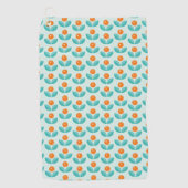 Skandinavische Art-geometrisches orange Muster Golfhandtuch (Vorderseite)