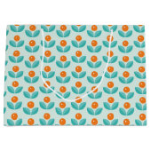 Skandinavische Art-geometrisches orange Muster Große Geschenktüte (Vorderseite)