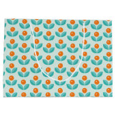 Skandinavische Art-geometrisches orange Muster Große Geschenktüte (Rückseite)