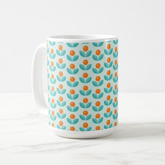 Skandinavische Art-geometrisches orange Muster Kaffeetasse (Vorderseite Links)