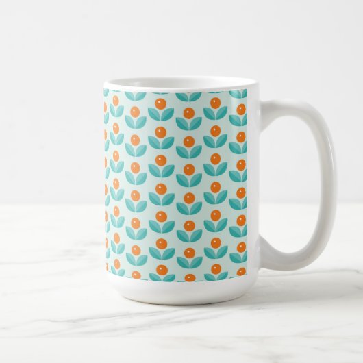 Skandinavische Art-geometrisches orange Muster Kaffeetasse (Rechts)