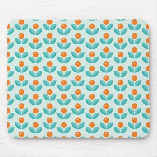 Skandinavische Art-geometrisches orange Muster Mousepad (Vorne)