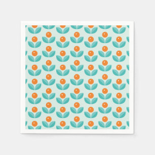 Skandinavische Art-geometrisches orange Muster Serviette