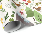 Skandinavische Art-Illustrationen auf Sahnemuster Geschenkpapier (Rolleneckpunkt)