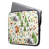 Skandinavische Art-Illustrationen auf Sahnemuster Laptopschutzhülle (Vorderseite Links)